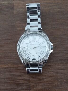 Michael Kors Silver and White Crystal Accent Women's Bracelet Watch